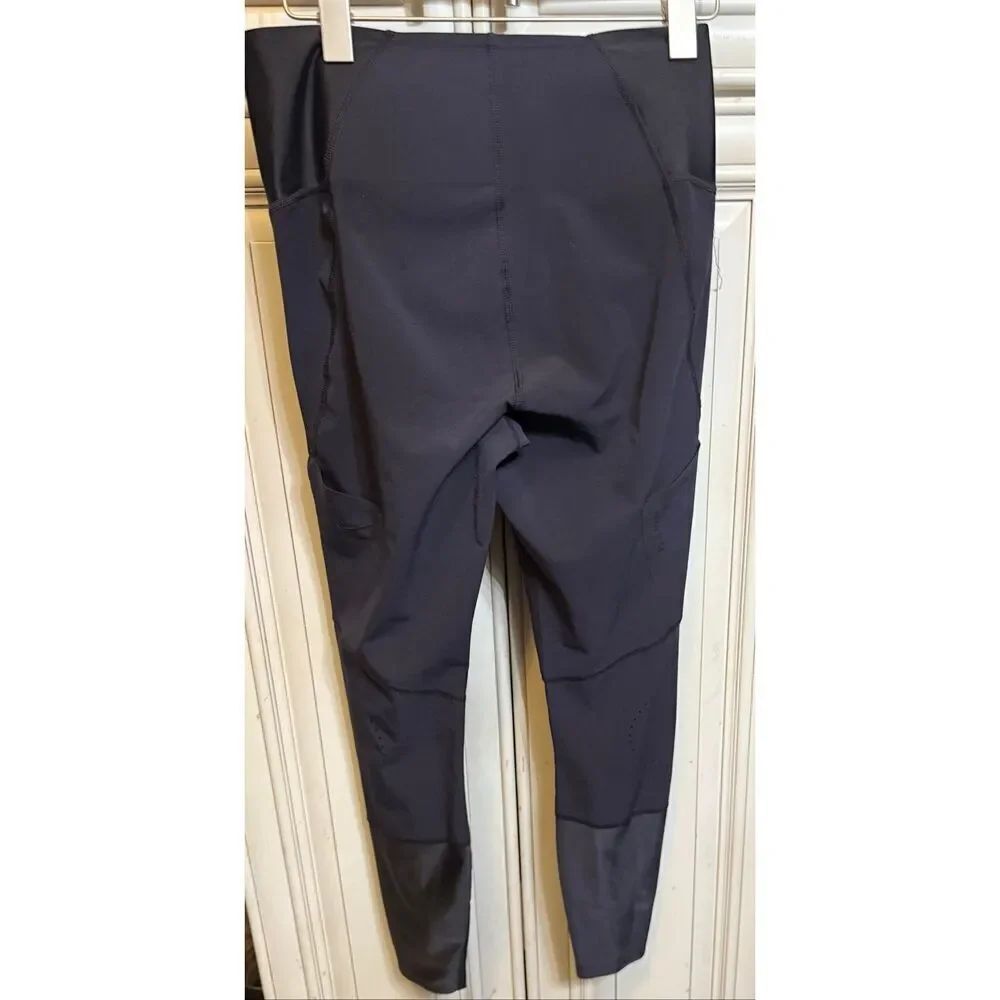 Nike Women’s High-Rise Mesh Satin Trim Leggings Black Size Medium